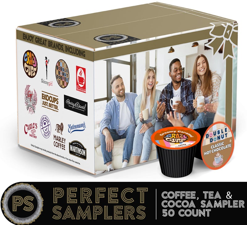 Crazy Cups Custom Variety Pack Coffee, Tea, and Hot Chocolate Holiday Winter Sampler - Single Serve Pods for Keurig K-Cup Machines, 50 Assorted Flavors Party Mix(Pack of 1) - Image 2